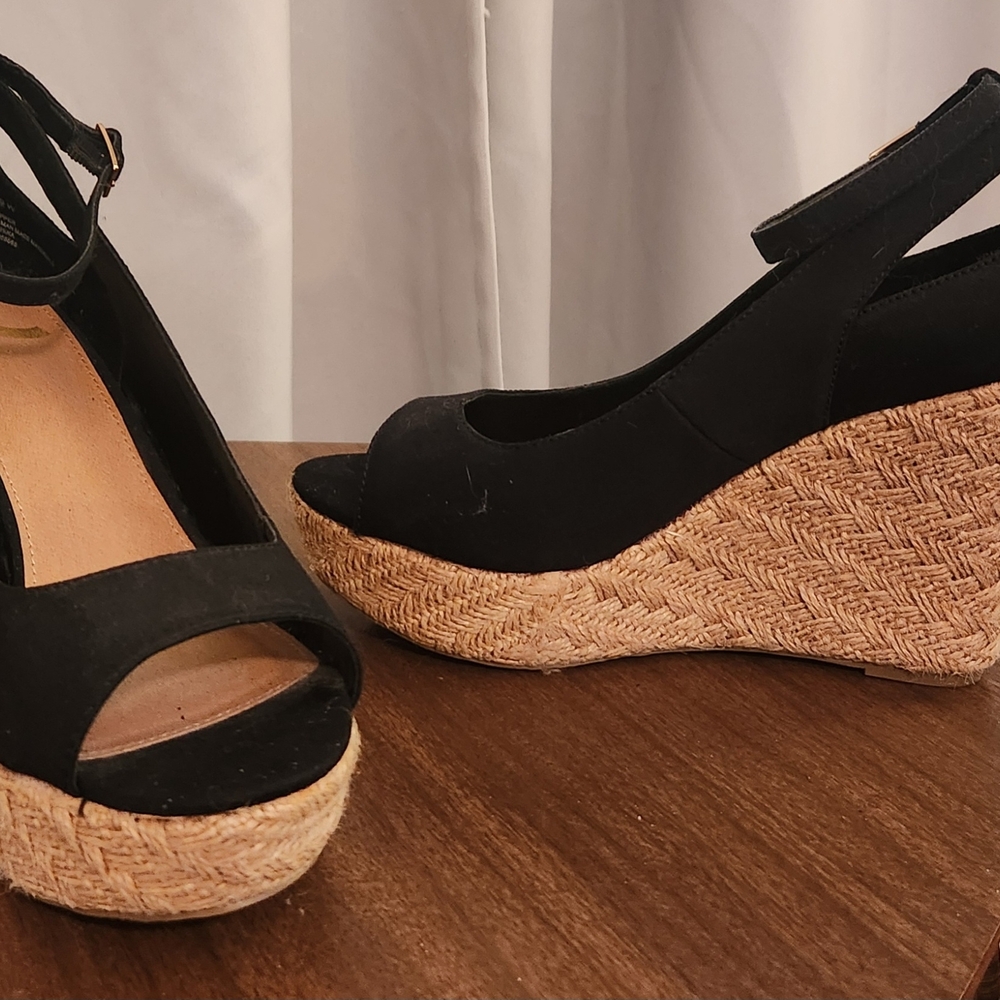 Black Platform Wedge Size 9
